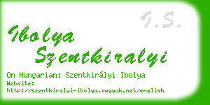 ibolya szentkiralyi business card